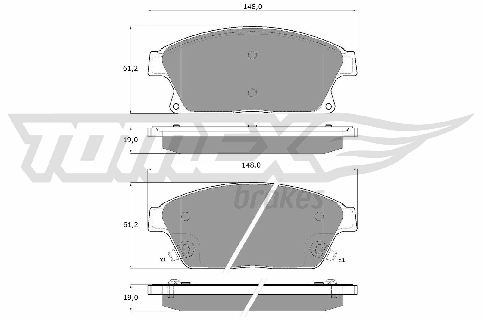 Sada brzdových platničiek kotúčovej brzdy TOMEX Brakes